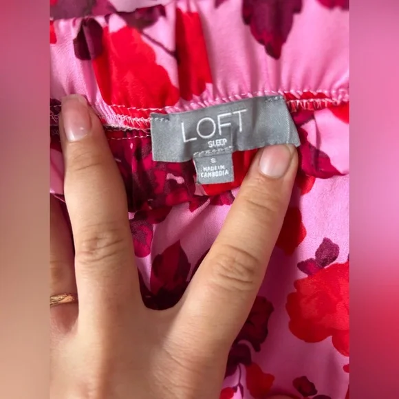 Loft Ladies Pjs Set Sleep‎ Wear Rose Blush SzSmall Soft Satin Feel NWOT - Picture 10 of 12